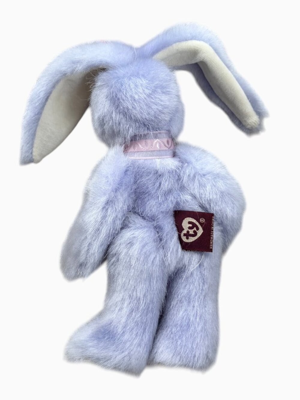 TY Attic Treasures Azalea Bunny Rabbit Plush 8" Blue Pink Ribbon Stuffed Animal - Picture 6 of 9